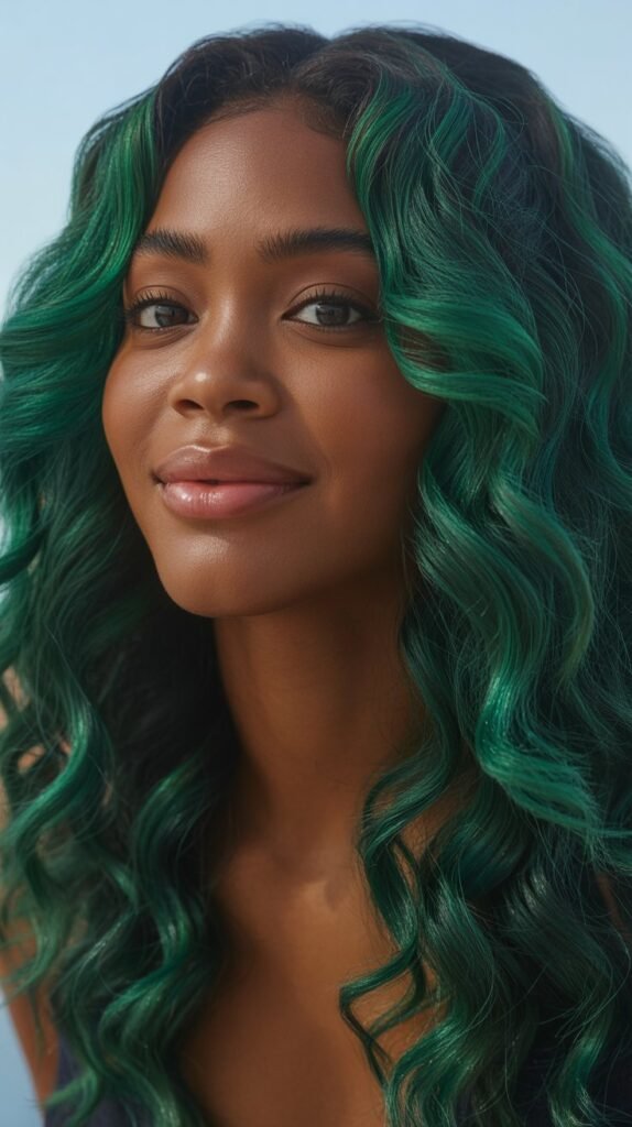 Green Hair Color Ideas for Black Hair
