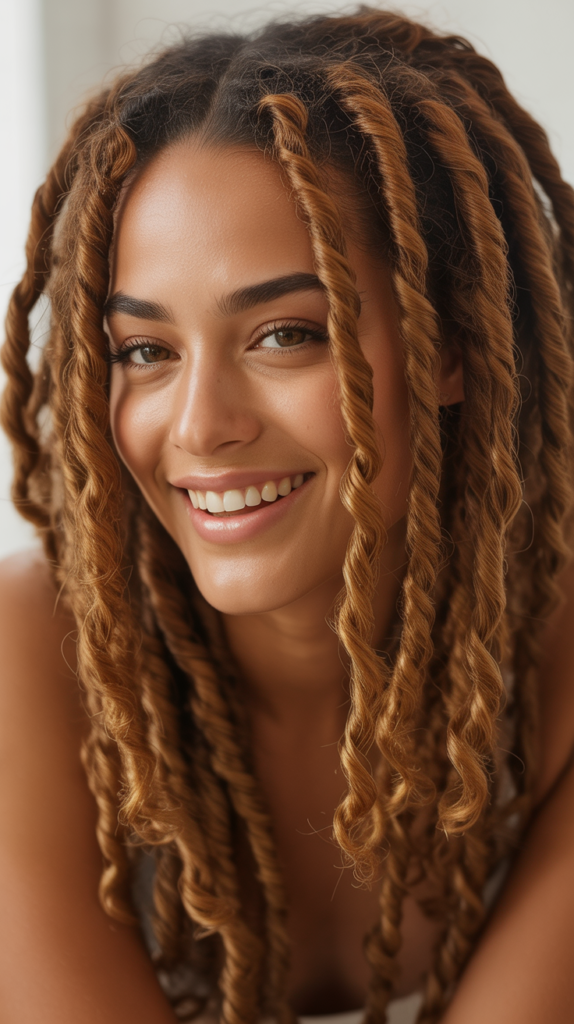Soft Locs in Honey Brown