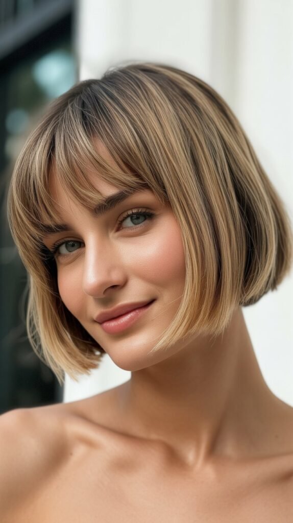 Wispy Bangs with a Short Bob