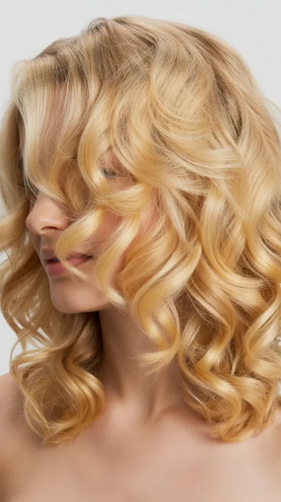 Loose Curls for Medium-Length Blonde Hair