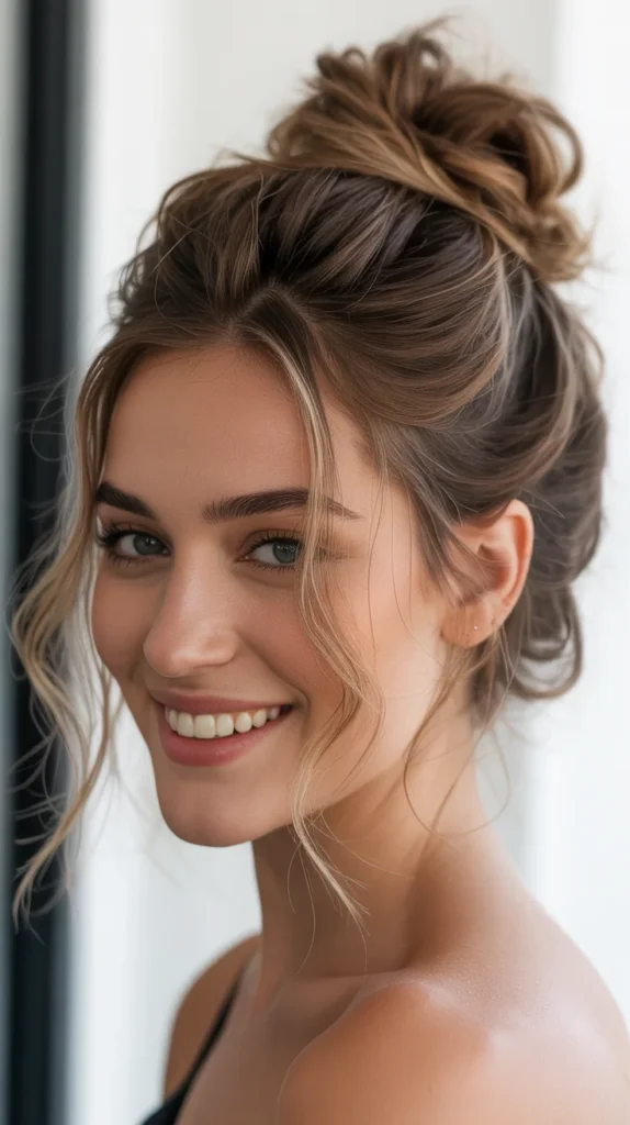 Half-Up Messy Bun for an Easy Summer Chic Look