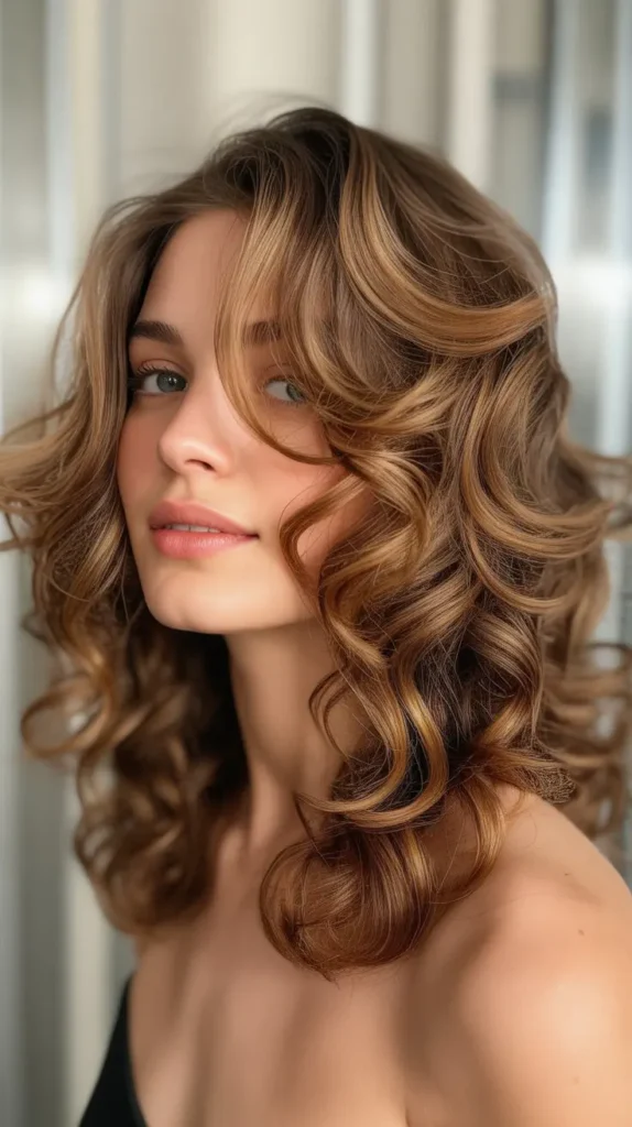 Layers and Loose Curls for Medium-Length Hair