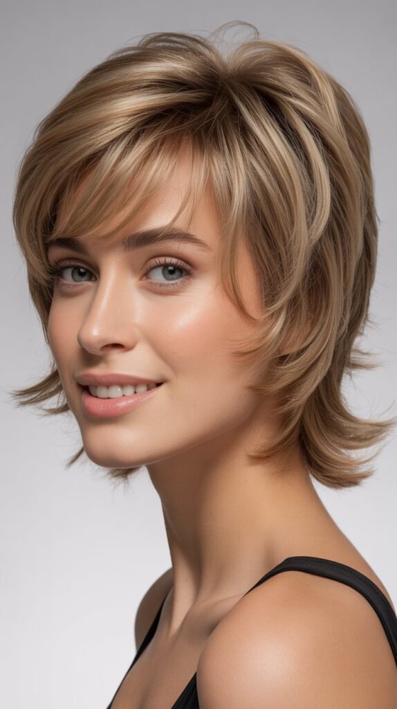 Feathered Bangs with a Layered Cut