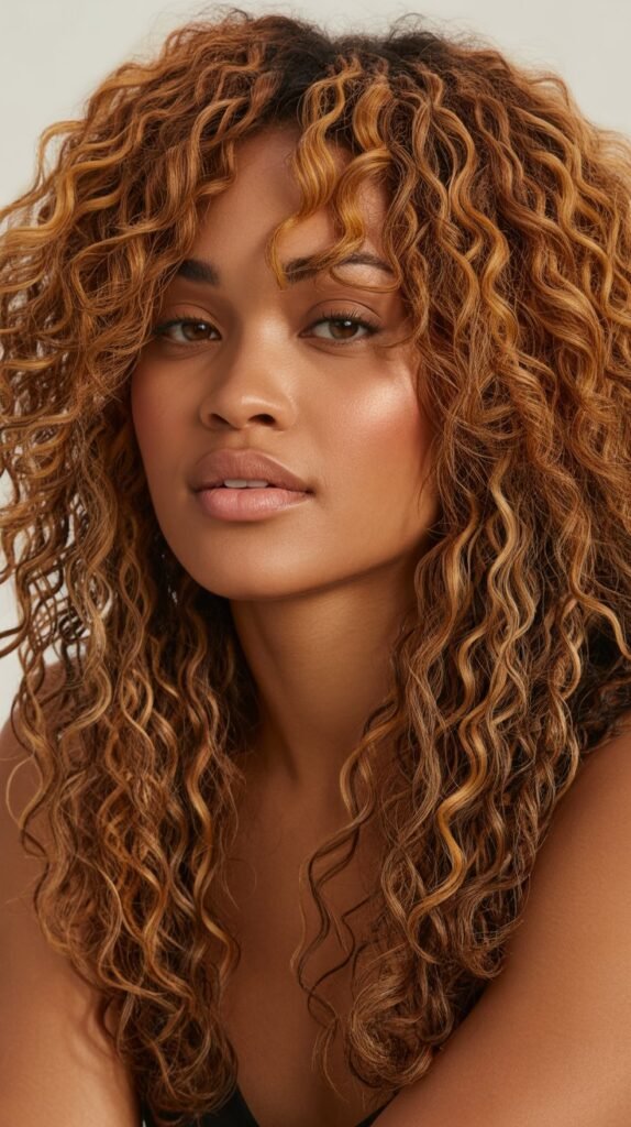 Warm Honey Hair Color Ideas for Black Hair