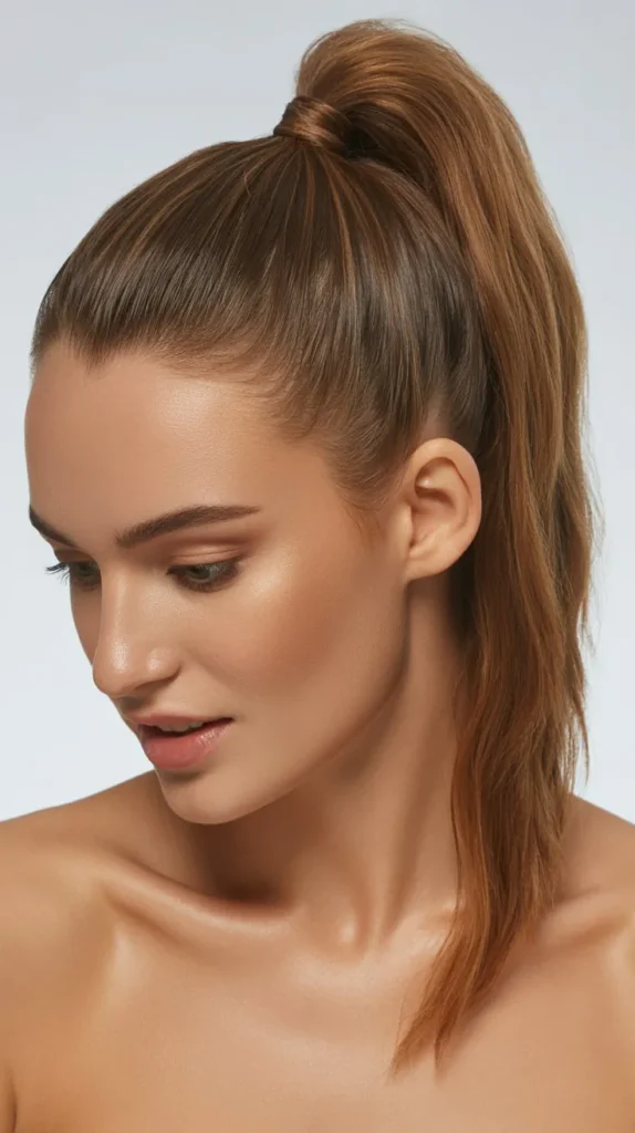 Side Part with a High Ponytail