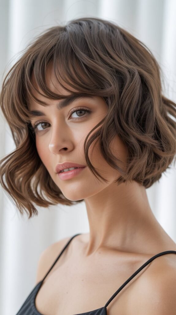 Short Haircuts with Bangs for Wavy Hair