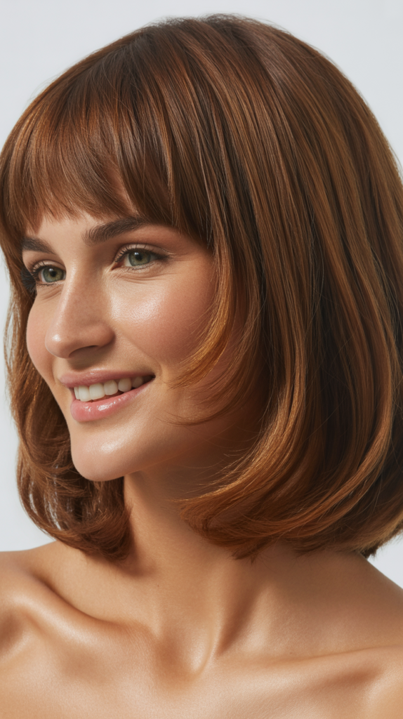 Long Lob Haircuts with Wispy Bangs