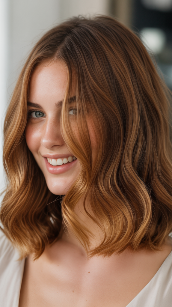 Honey Brown Wavy Lob