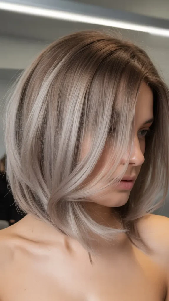 Choppy Light Ash Brown Bob Cut