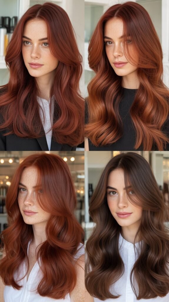 Warm Red Brown Hair Color Ideas for Dark Hair