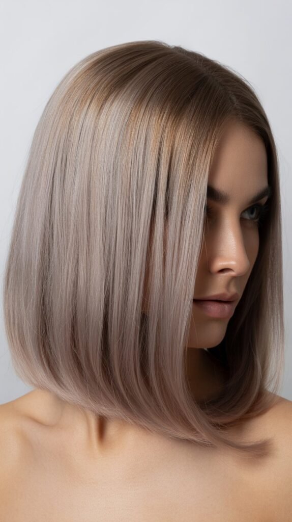 Gorgeous Long Bob Styles with Light Ash Brown Hair Colors