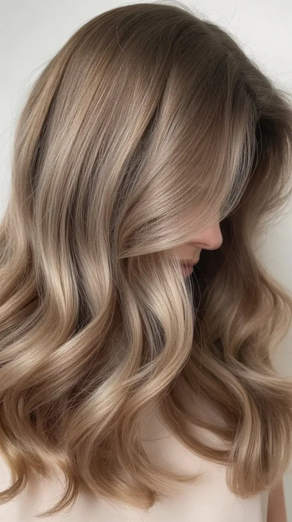 Darker Ash Brown Roots with Light Brown Highlights