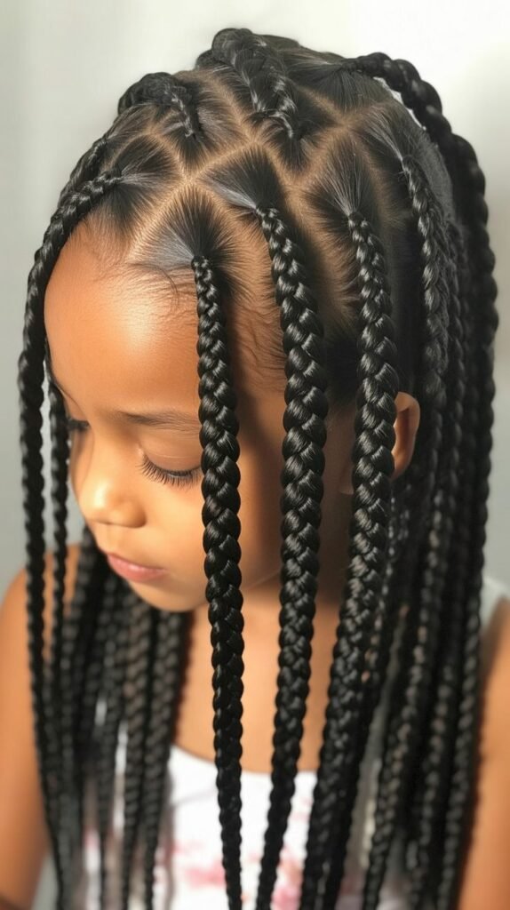 Kids' Elegant Feed-In Knotless Braids