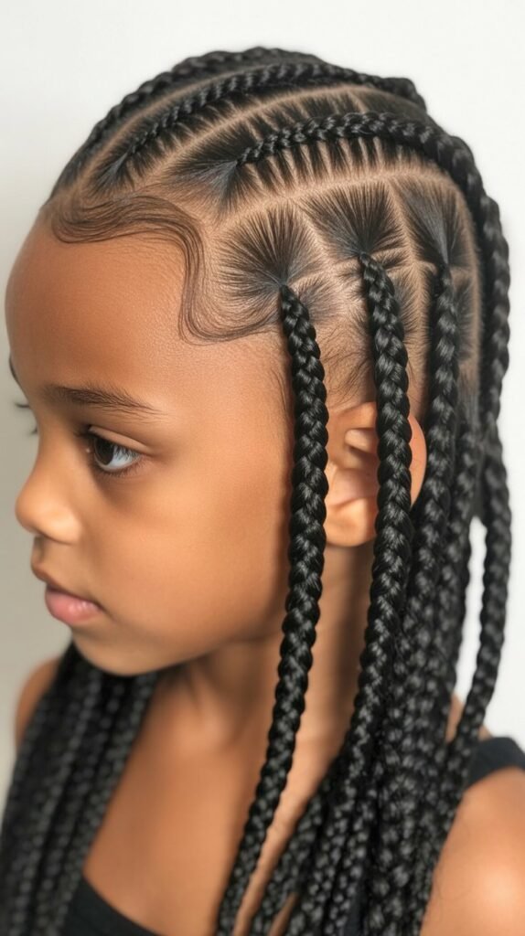Kids' Smooth Feed-In Knotless Braids