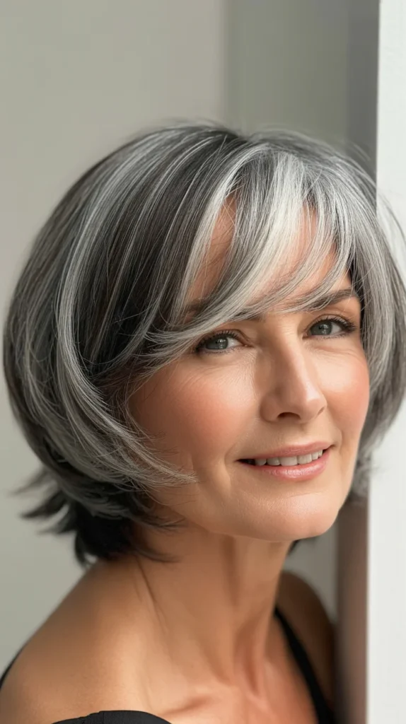 Short Gray Hair with Lowlights Over 50: A Bold Look