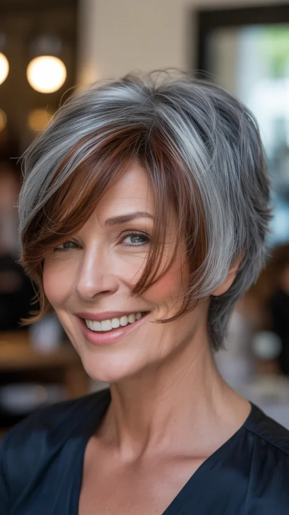  Rich Brown Lowlights on Gray Hair for Women Over 50