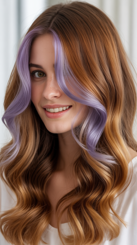  Honey Brown with Lavender Highlights