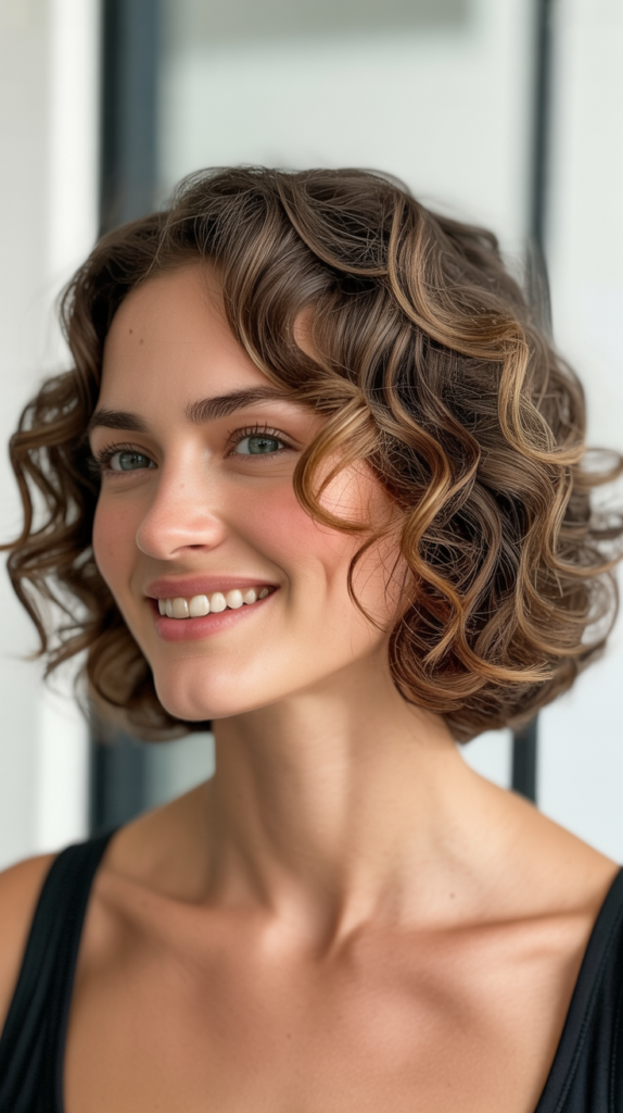 Chin-Length Soft Curly Bob
