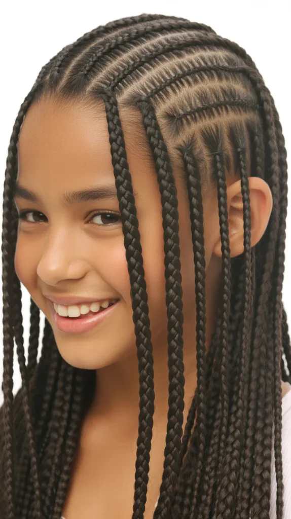 Fun & Cute Straight Back Braids for Kids