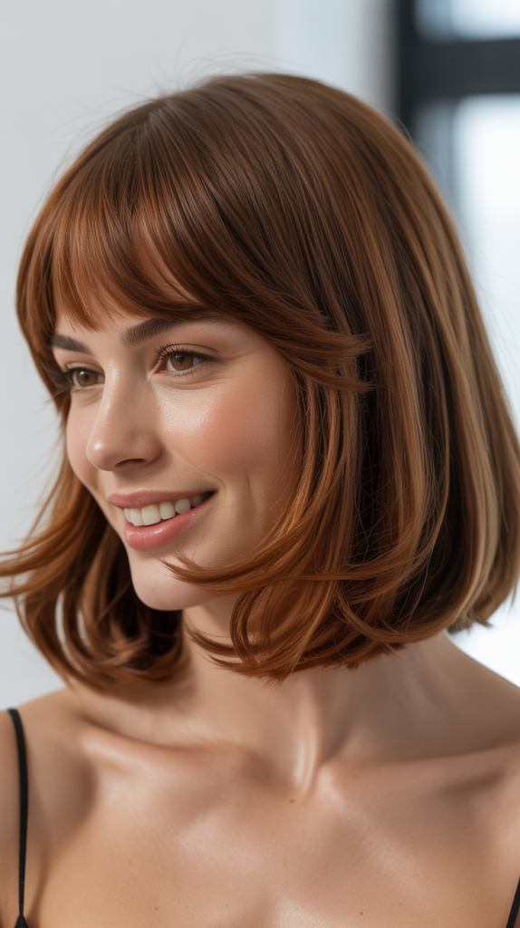 Long Lob Haircuts with Bangs
