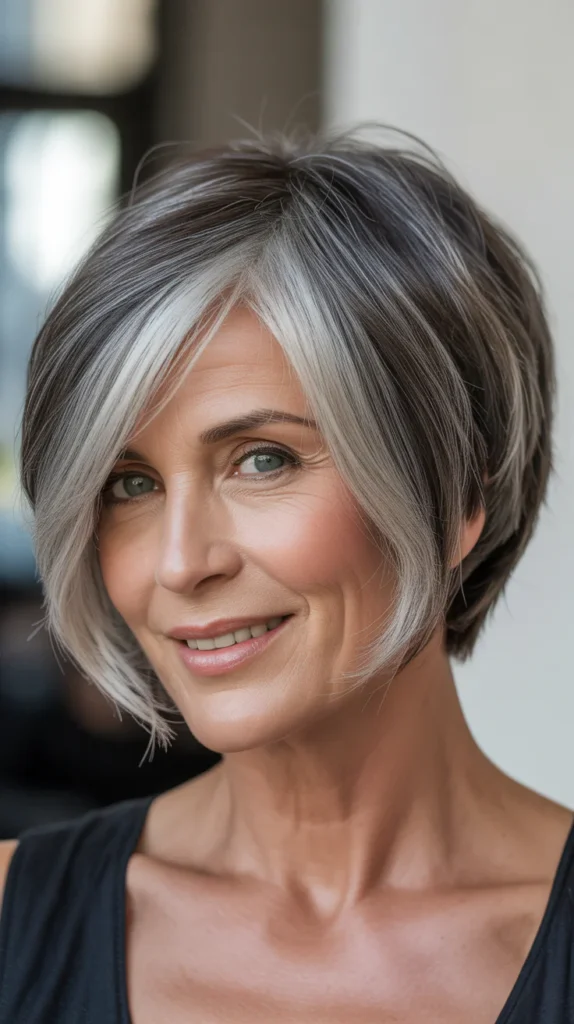 Short Gray Hair with Lowlights for a Bold and Edgy Look