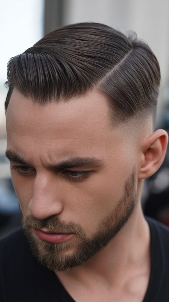 Side Part with Beard for Men