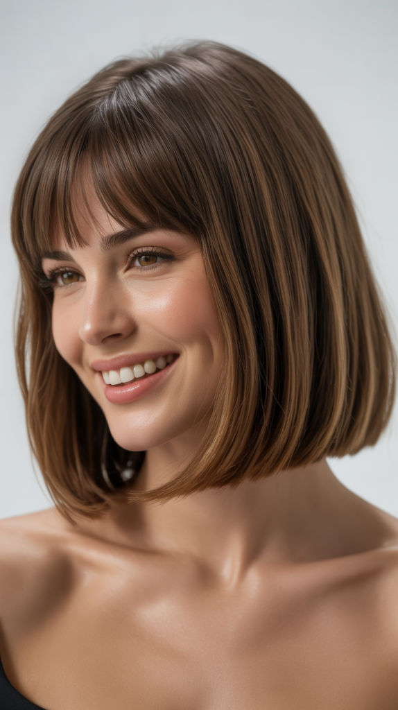 Lob Haircuts with Bangs
