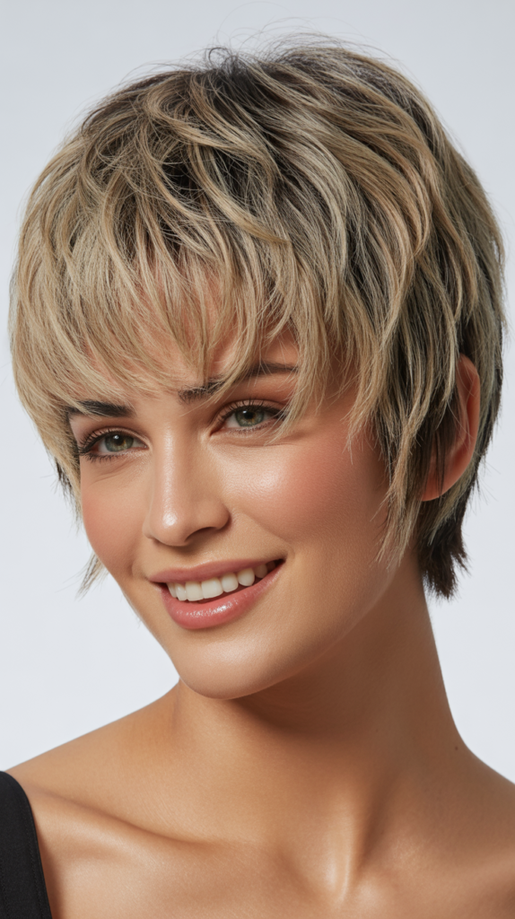 Short Choppy Hairstyle with Bangs