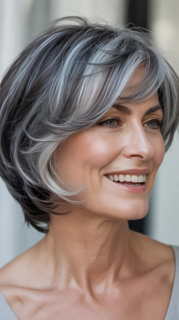 Handsome Gray Hair with Lowlights for Men Over 50