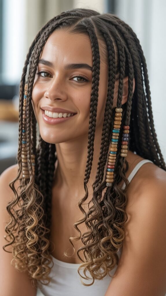 Feed-in Braids with Beads and Curls