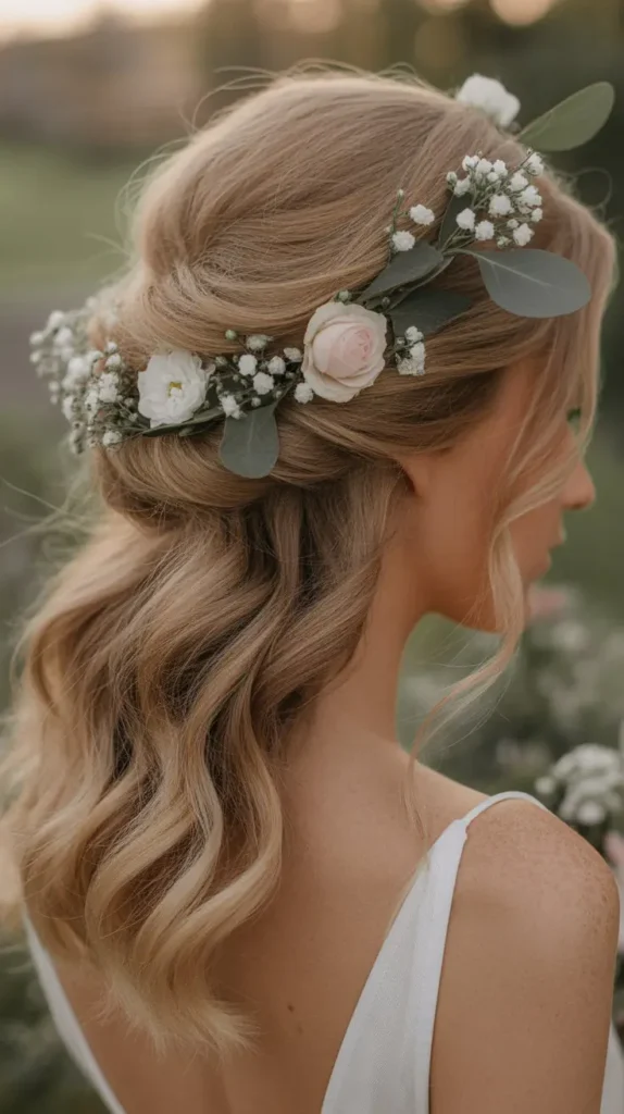  Half-up Half-down Wedding Hairstyles with Flowers