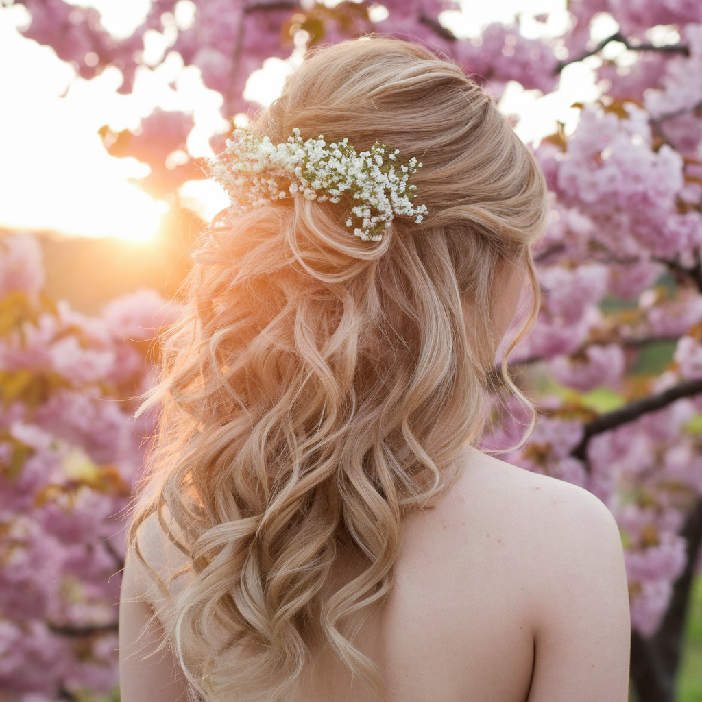 Soft Glam Half-up Half-down Wedding Hairstyles