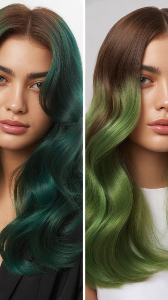 Lush Green Hair Color Ideas for Brown Hair