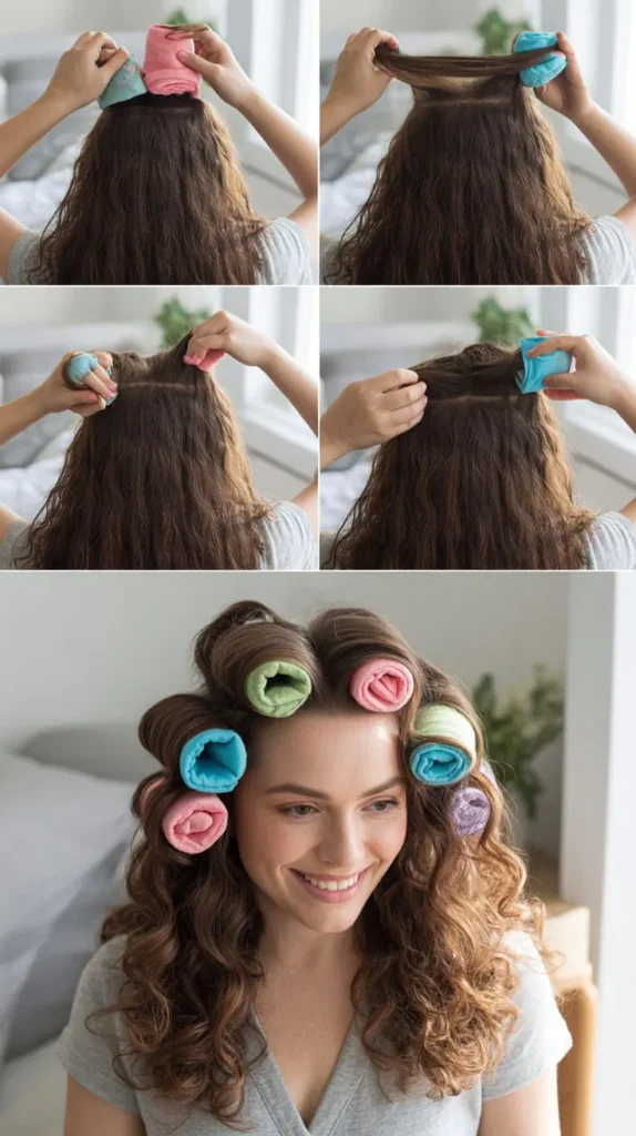 Create Perfect Heatless Curls Using Socks