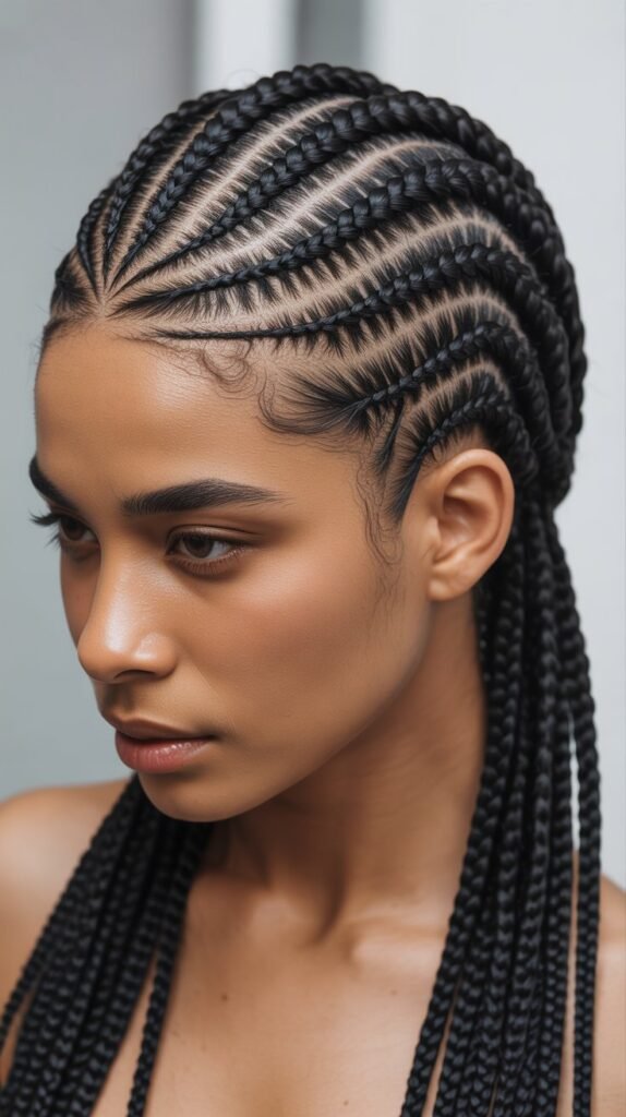 Stylish Short Scalp Braids for Black Women