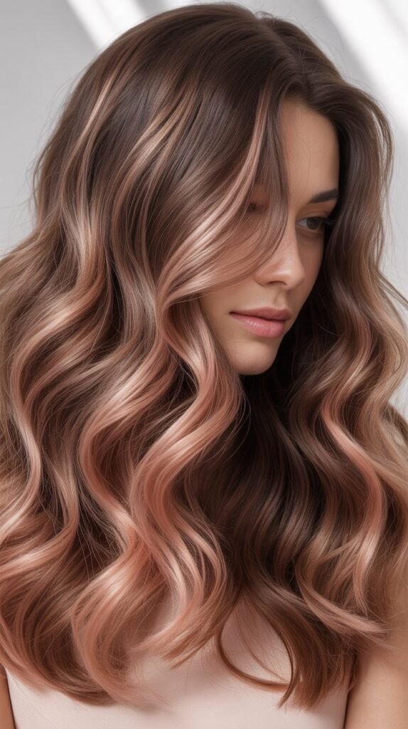  Soft Rose Gold Hair Color Ideas for Brown Hair
