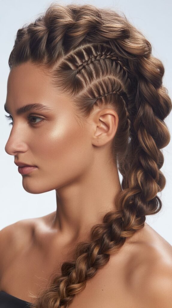 Side-Part Braids with Volume for a Bold Statement