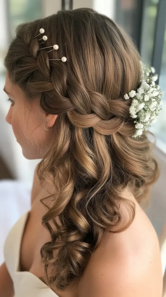  Half-up Half-down Wedding Hairstyles with Side Braid
