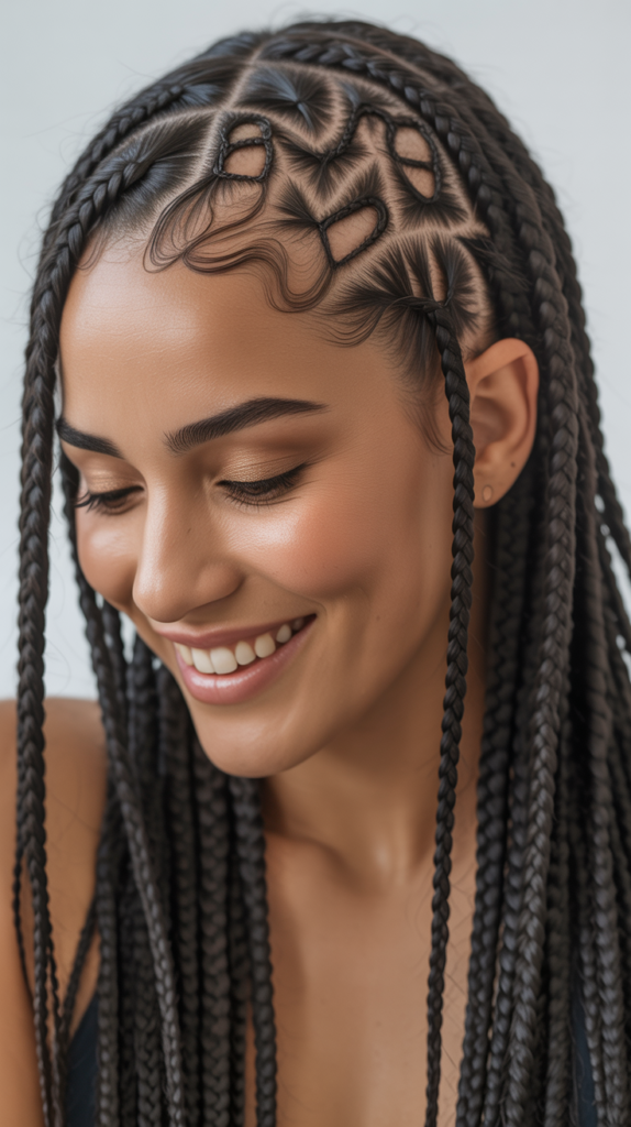 Feed-in Braids Hairstyles with Heart