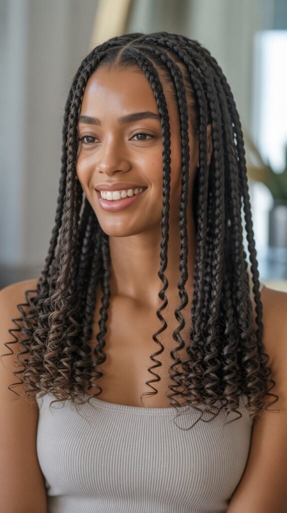 Feed-in Braids with Spiral Curls