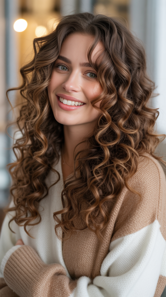 Loose Curls Hairstyles for Winter