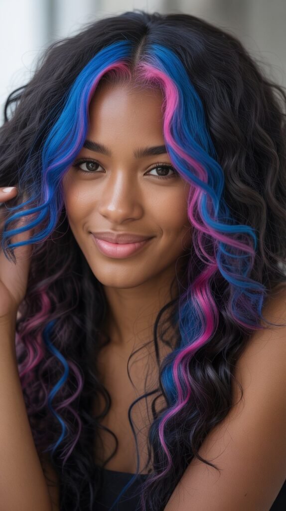 Bold Peekaboo Hair Color Ideas for Black Hair