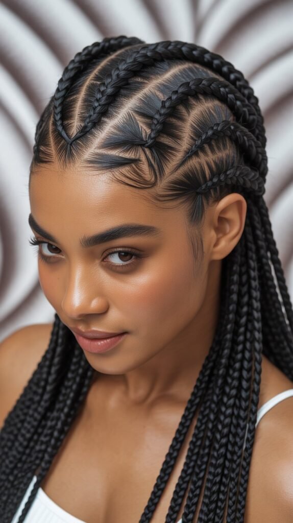 Heart-Shaped Scalp Braids for Black Women: Unique and Beautiful