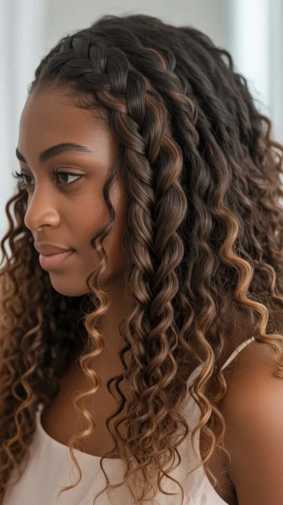 French Curl Braid Hairstyles for Black Women