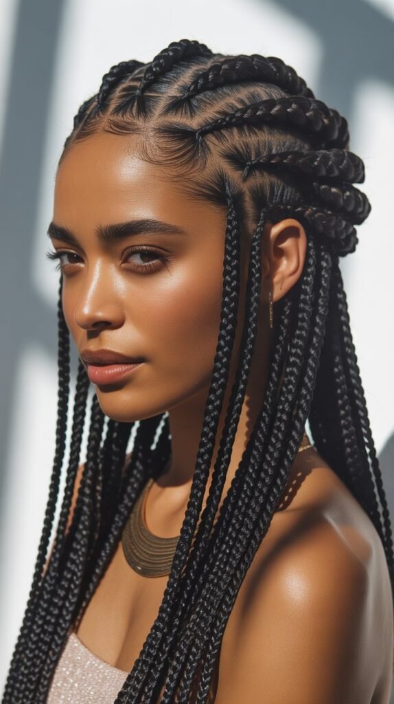 Halo Scalp Braids for Black Women