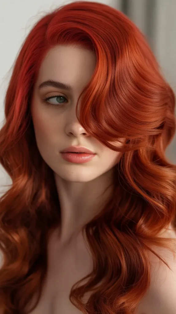 Bold Red Side-Part Wig Hairstyles