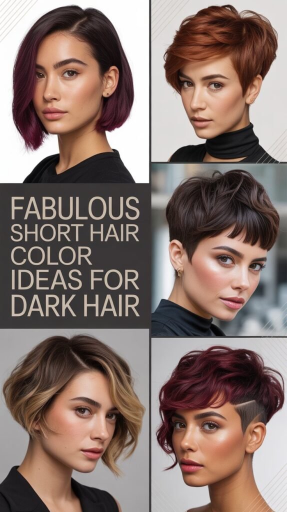  Fabulous Short Hair Color Ideas for Dark Hair
