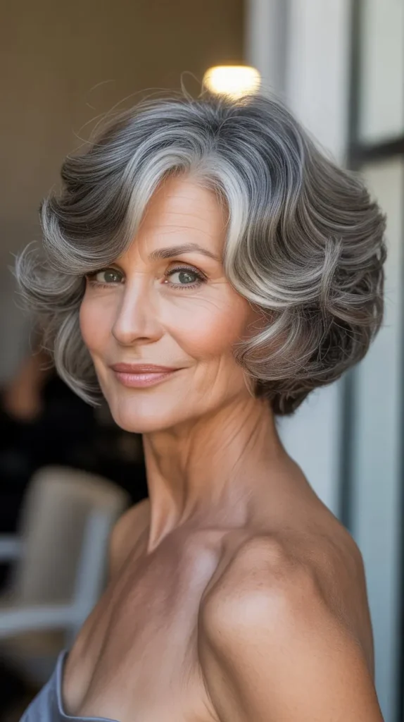 Curly Bobs for Older Women with Thin Hair