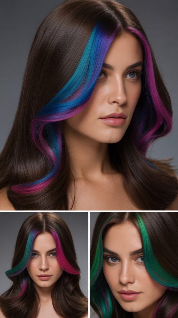 Eye-Catching Peekaboo Hair Color Ideas for Dark Hair