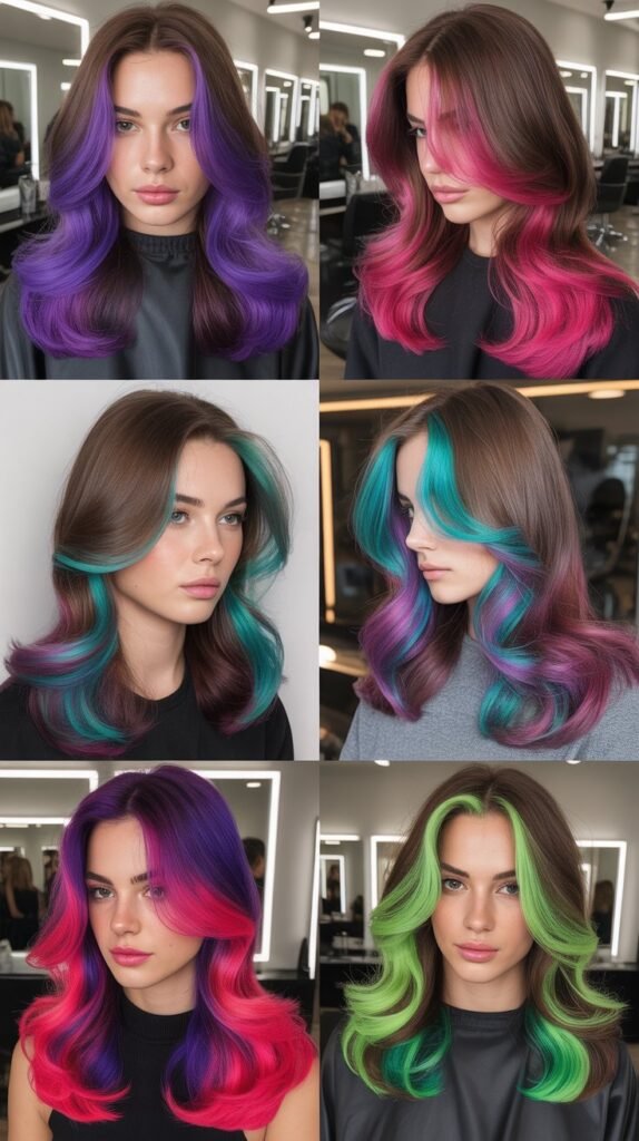 Bold Neon Hair Color Ideas for Brown Hair
